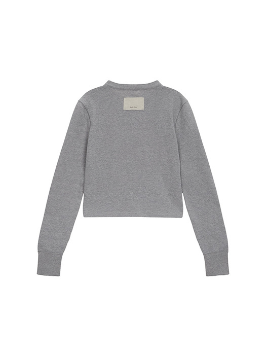 RIB POINT JERSEY CARDIGAN IN GREY