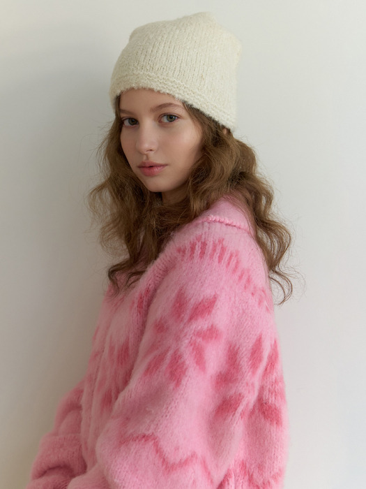 Snowball knit cardigan (pink)
