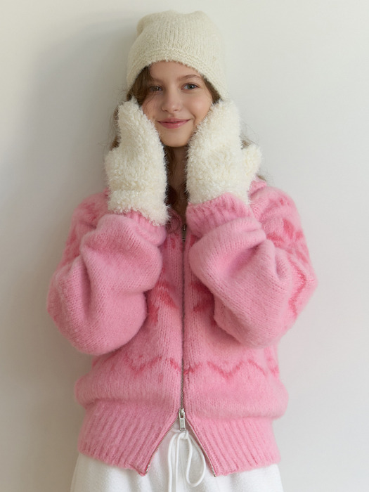 Snowball knit cardigan (pink)
