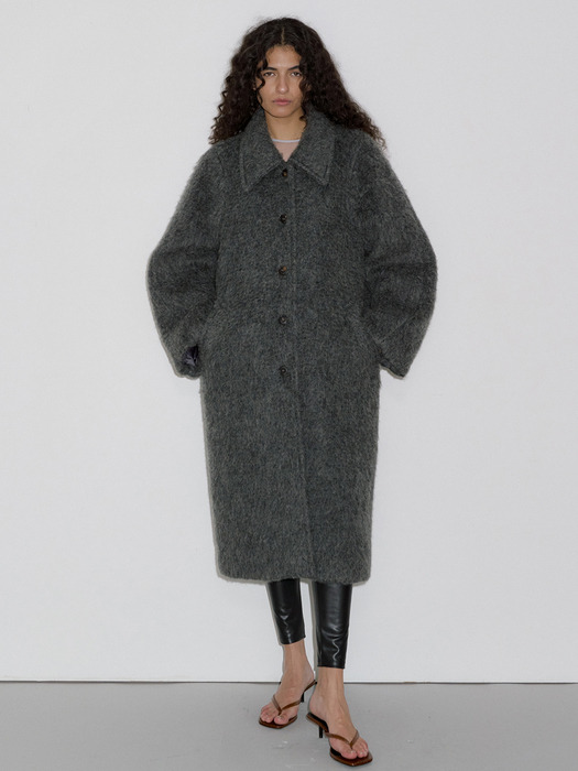 HAIRY BALMACAAN COAT_CHARCOAL