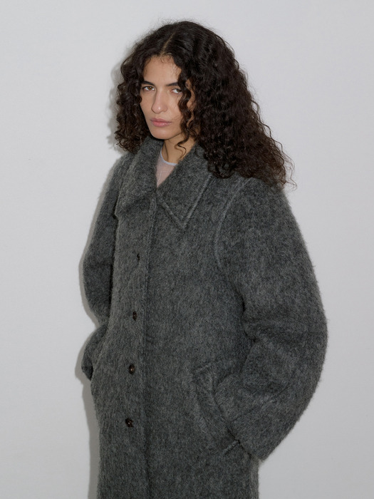 HAIRY BALMACAAN COAT_CHARCOAL