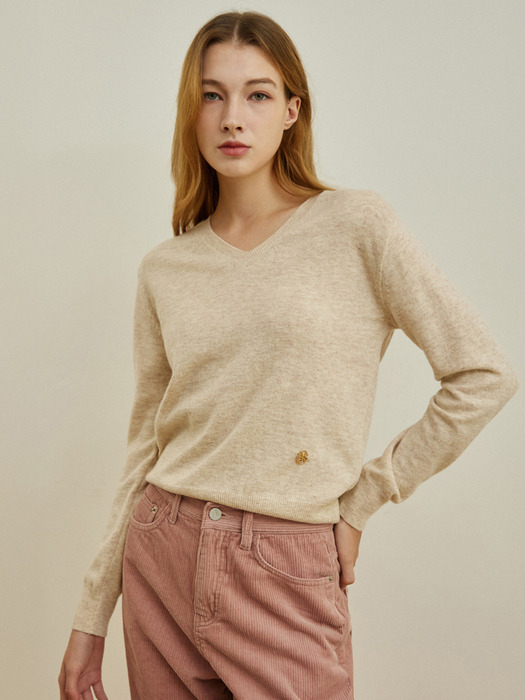 WK-09 V-NECK SIMPLE PULLOVER (4COLORS)