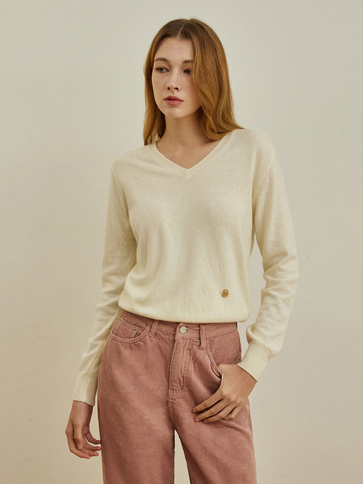 WK-09 V-NECK SIMPLE PULLOVER (4COLORS)