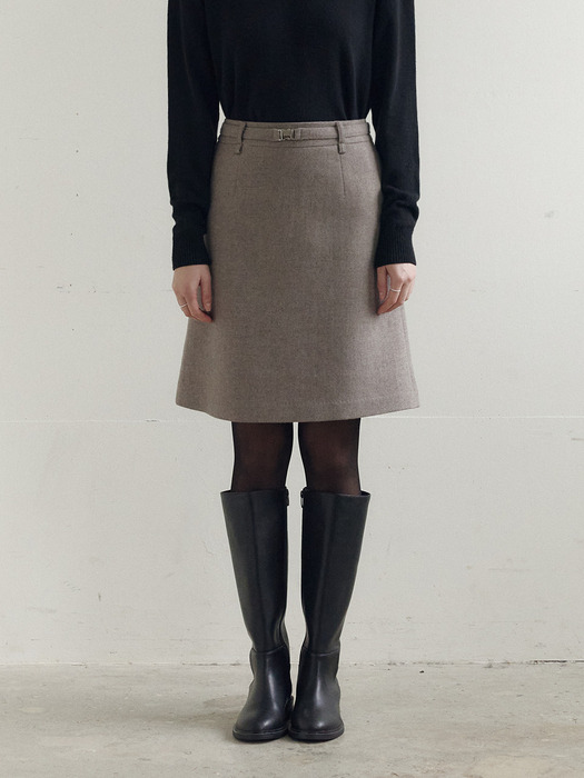 A-line Belted Skirts_2color