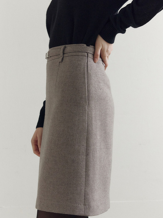 A-line Belted Skirts_2color