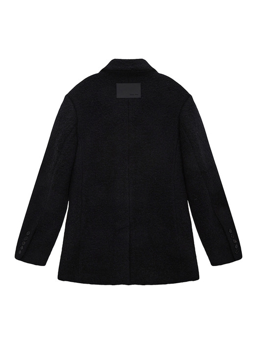 TWO BUTTON POCKET WOOL JACKET IN DARK NAVY