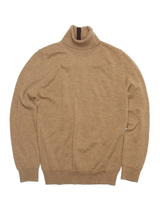 [UNISEX] WOOL100 TURTLENECK SWEATER [BEIGE]