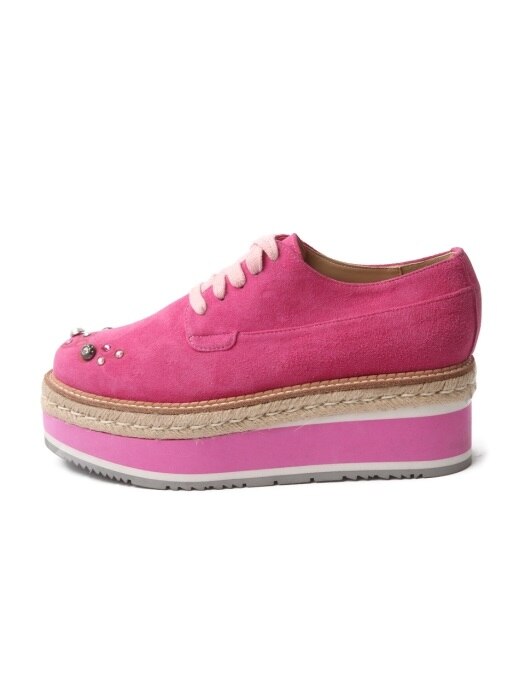 front gem loafer ( pink )