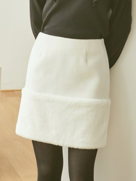 H라인 퍼 스커트 H-line pur skirt (오프 화이트)