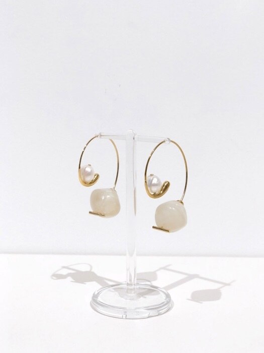 Pearl Two-way Earring(White)