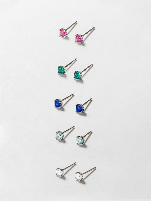 [SILVER92.5] 3MM COLOR POST EARRING