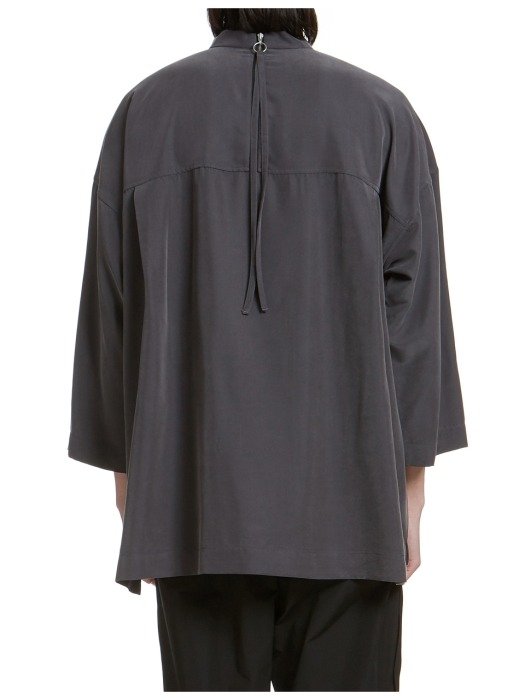 Mock Neck Shirt Charcoal Grey