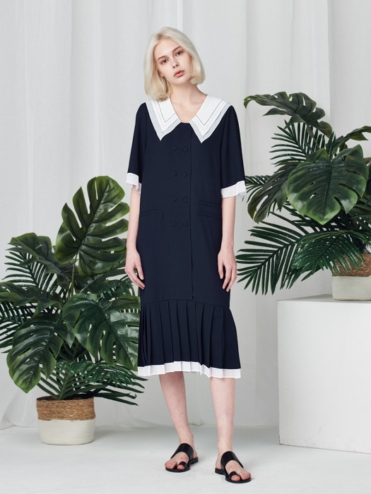 SAILOR COLLAR DRESS_NAVY