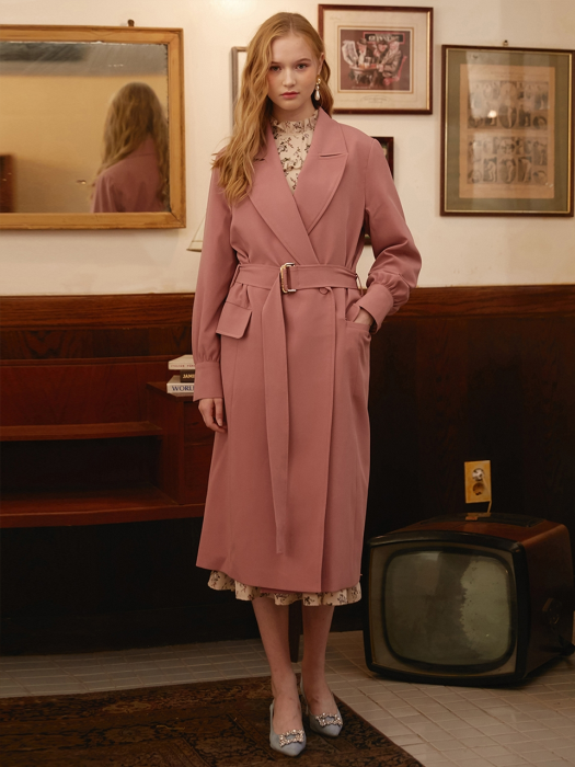 PINK TAILORD TRENCH COAT