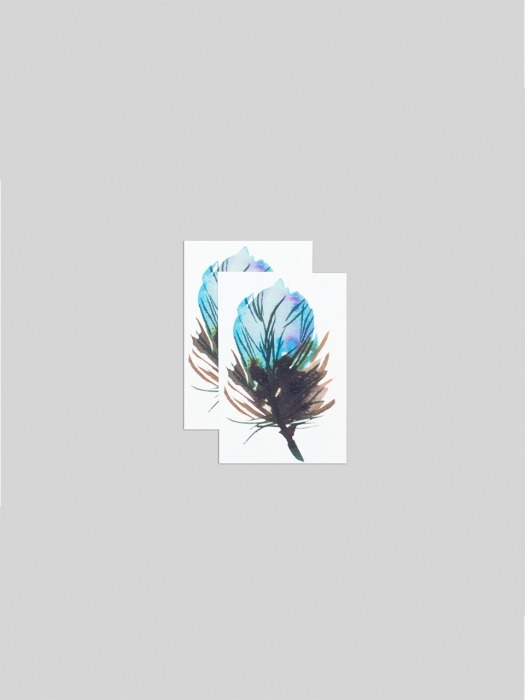 Blue Feather Pairs Tattoo 타투 스티커