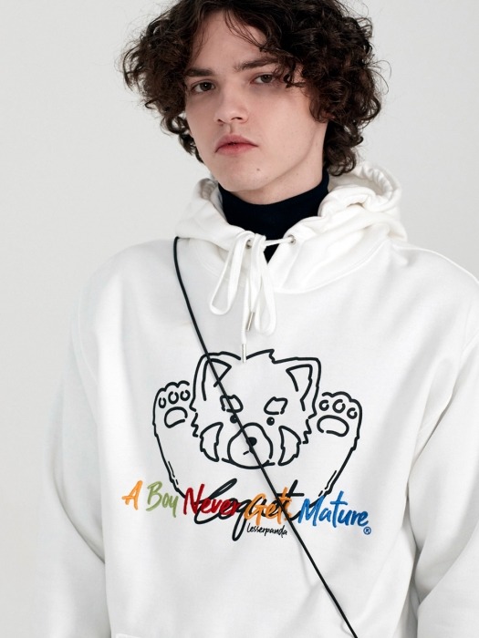 665g FACE LESSER HOODIE IVORY