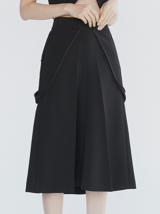 TWO-WAY PLEATS SKIRT (BLACK)