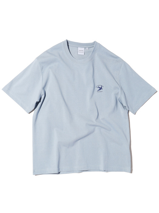 버드 로고 슬라브 티셔츠(블루)