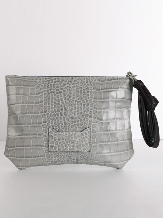 GREY CUTTING CLUTCH BAG