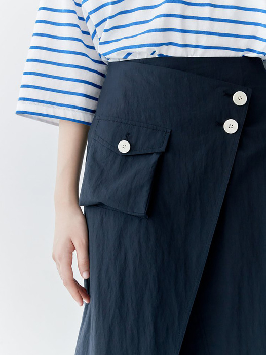 Unbalance Out pocket Skirt - Navy (KE0327M04R)