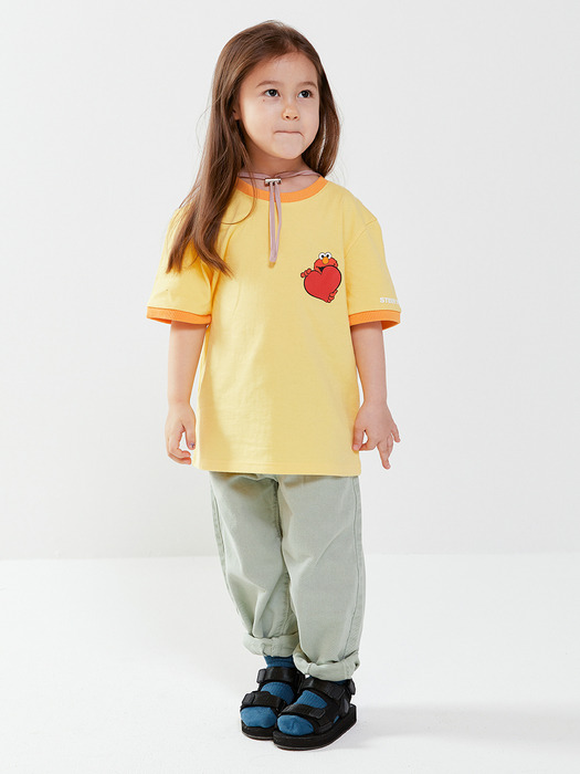 [SM20 SV X Sesame Street] Love Elmo T-Shirts for Kids(Yellow)