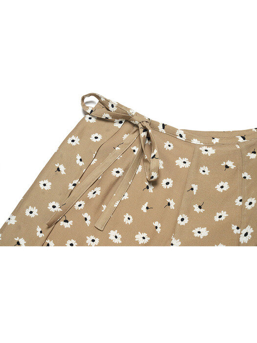 Flower Wrap Skirt_Mocha