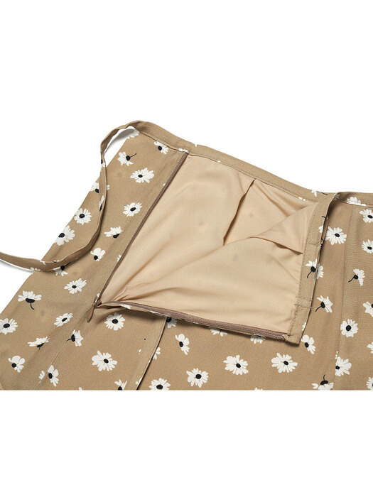 Flower Wrap Skirt_Mocha