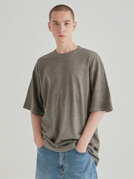 PIGMENT ROUND HALF TEE_IVORY