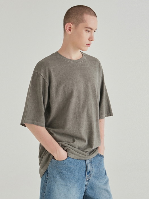 PIGMENT ROUND HALF TEE_IVORY