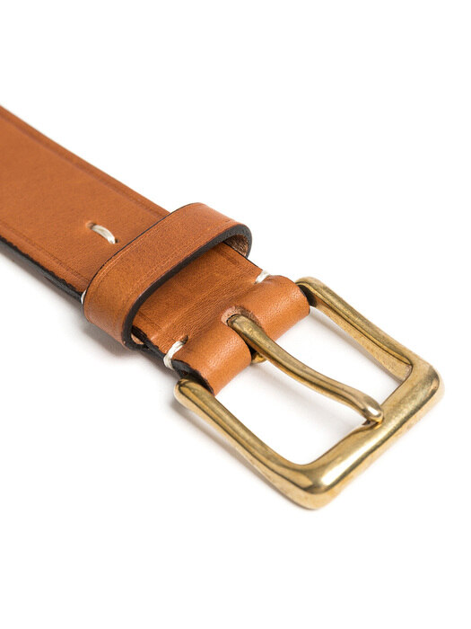 CL BRASS LEATHER BELT (brown)