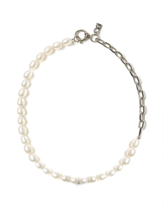 PEARLS CHAIN NECKLACE_Silver_L