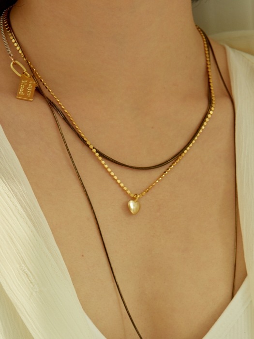 crystal three line necklace