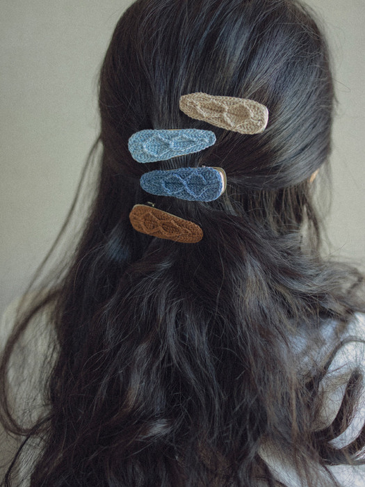 [2SET] French crochet hair clip