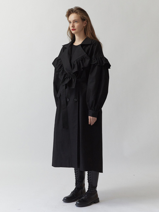 COSETTE TRENCH COAT - BLACK