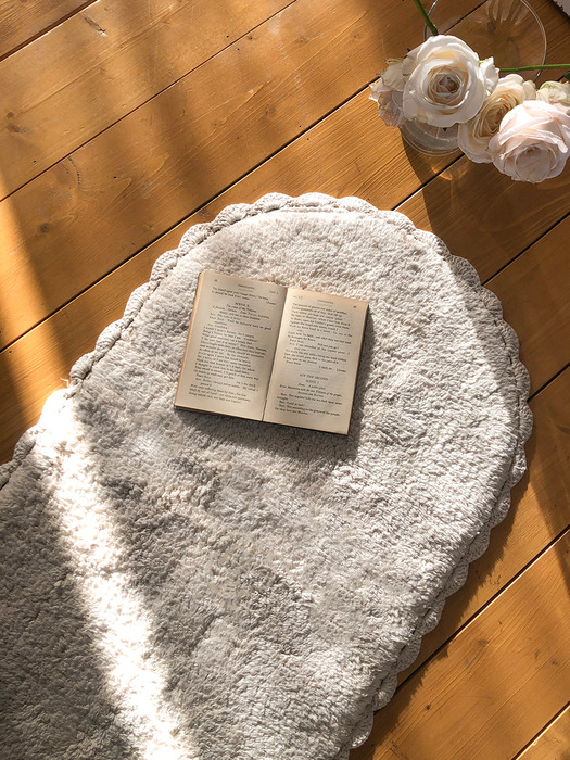 핸드메이드 라운드 레이스 주방매트