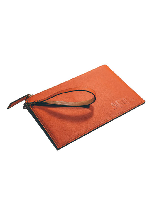 [단독]Vivid Rectangle Clutch Bag orange