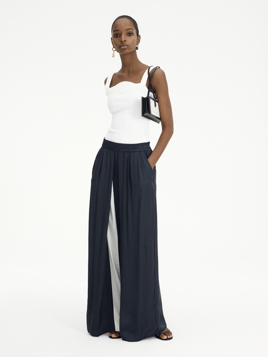 COLORBLOCK DRAPED TROUSERS (NAVY)