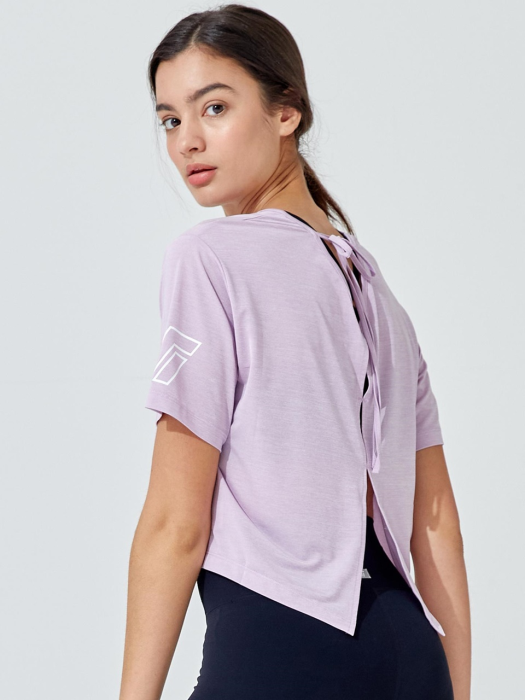 Own Rhythm Crop T Shirt 퍼플 스트랩배색 여성 반팔티셔츠 JFTS1B432U1
