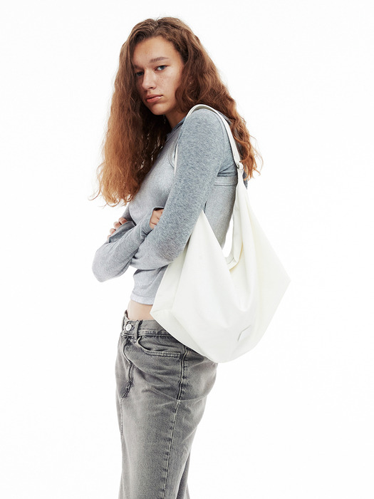 FABRIC HOBO BAG - WHITE