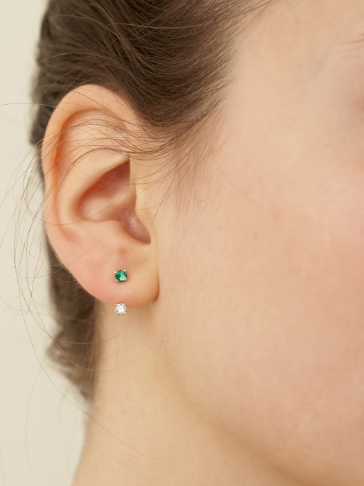 [Silver925][2SET]Petit Birthstone Ear Jacket Earring_EC1725