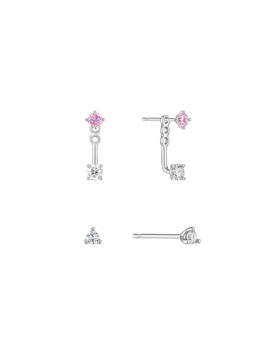 [Silver925][2SET]Petit Birthstone Ear Jacket Earring_EC1725