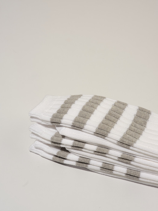Heavyweight Socks - Quattro Stripes Gray