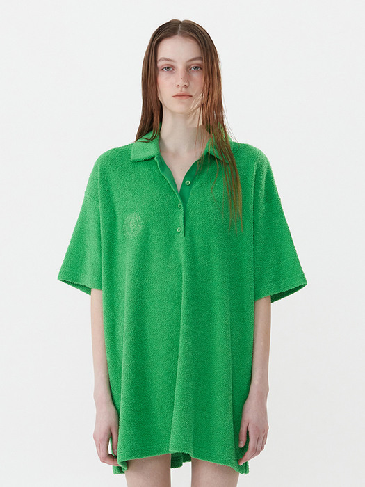 TERRY COLLARED T-SHIRT, GREEN