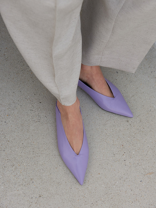 Ines Flat Leather Lavender