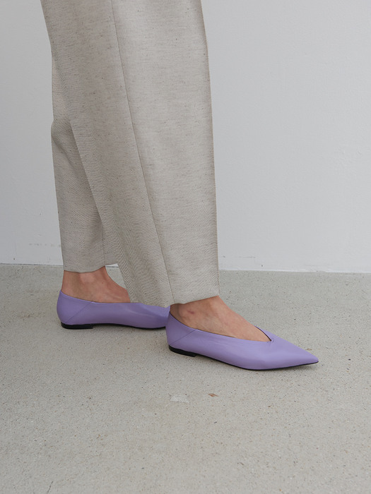 Ines Flat Leather Lavender