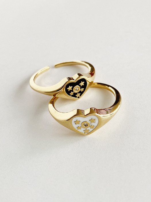 Heart signet ring (2color)