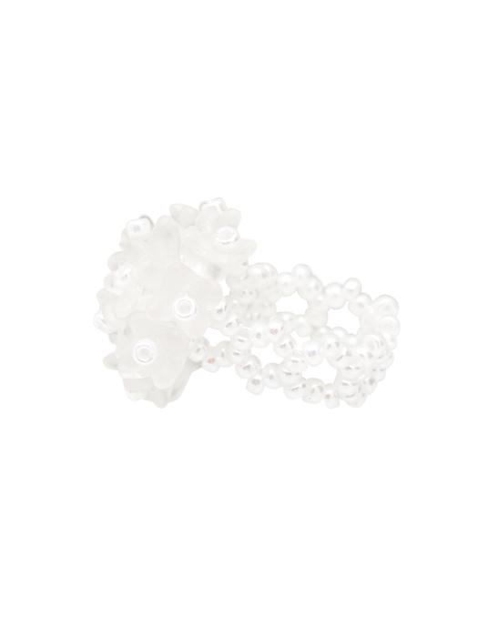 Hydrangea Beads Ring (White)