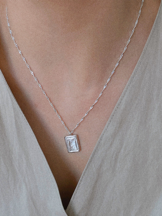 silver925 greece square necklace