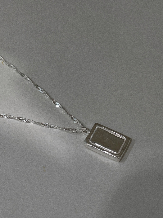 silver925 greece square necklace