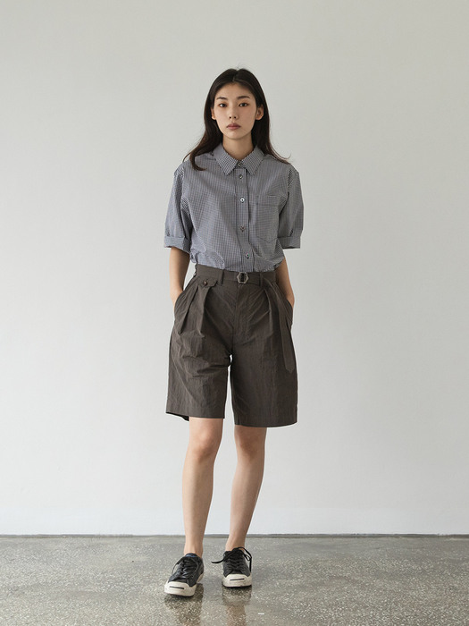 21SS Women Reporter Shirt (Gingham Check)